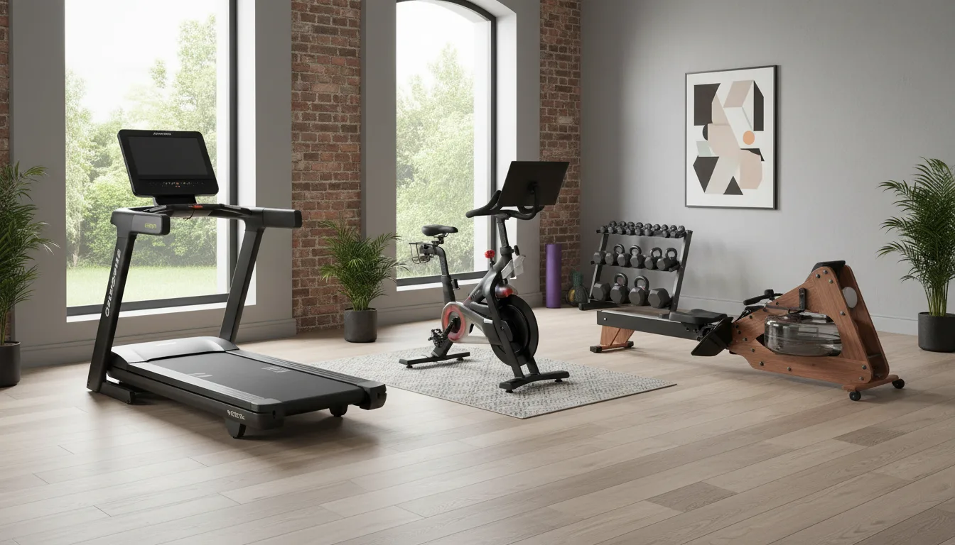 Cardio do domu 2026 — bieżnia vs rower vs wiosło (test 6 modeli)