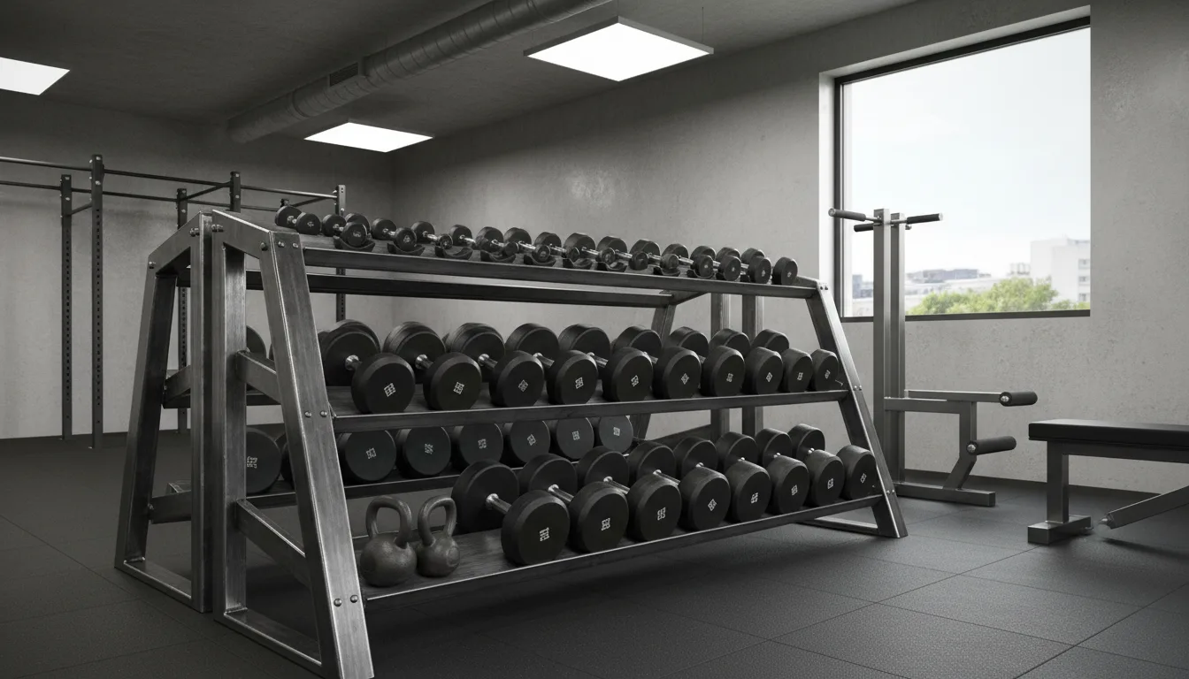 Stojak na hantle — test 5 modeli w garage gym